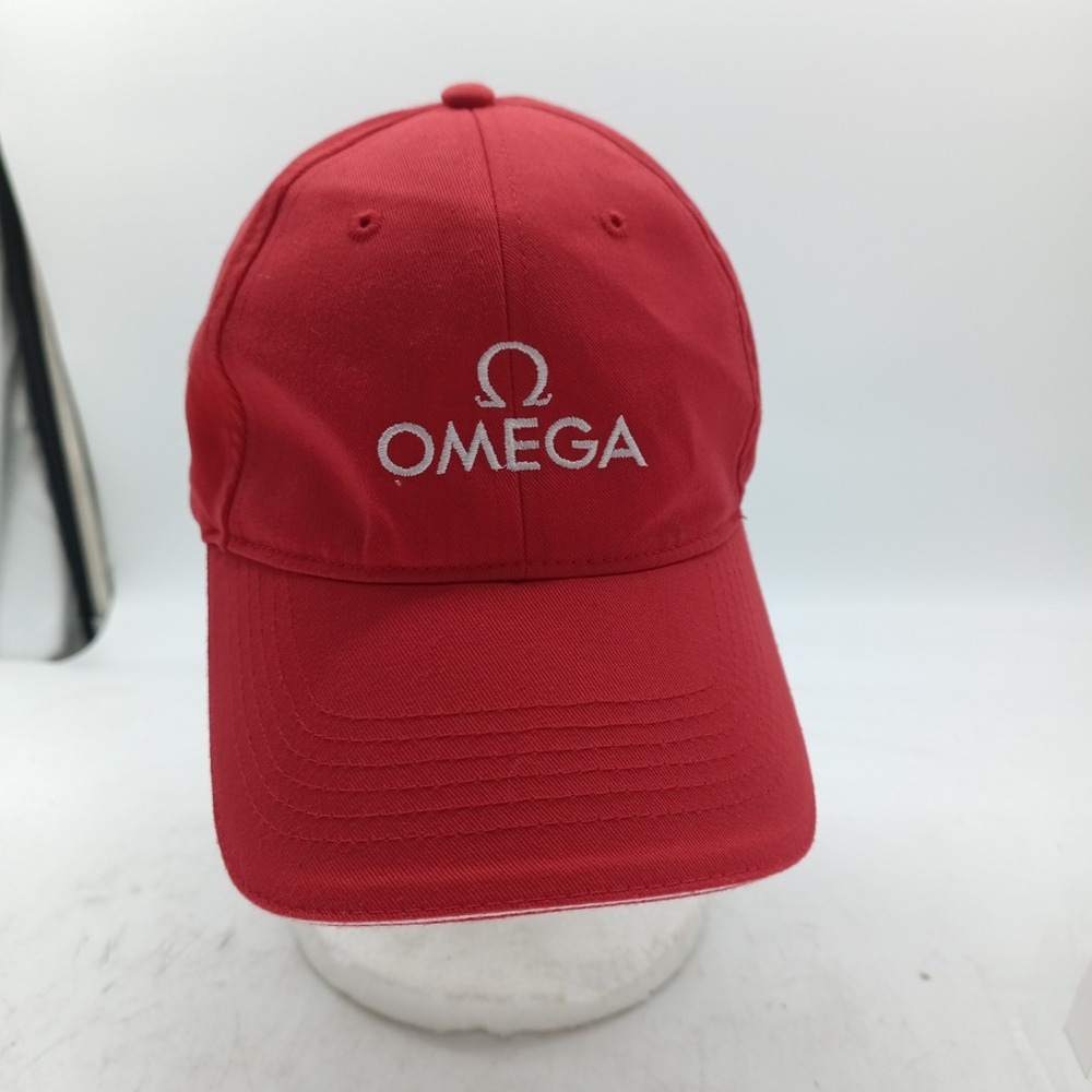 OMEGA Watches Red Embroidered Logo Baseball Cap Adjustable Hat Switzerland #5